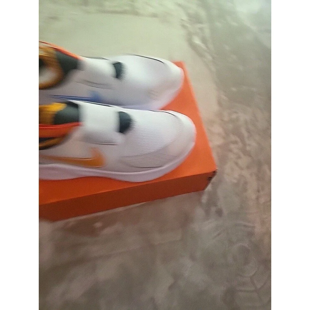 Nike Flex Runner 3 Kids  Size 5.5Y GS White Orange Blue Athletic Shoes